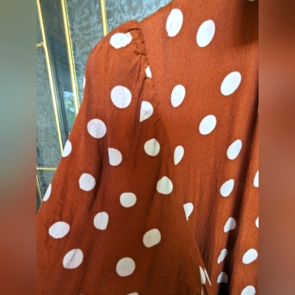 Brown and Cream Polka Dot Maxi Dress - Picture 2 of 9